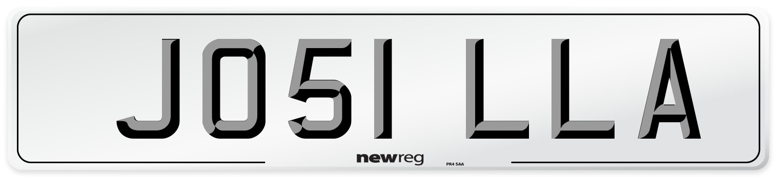 JO51 LLA Number Plate from New Reg